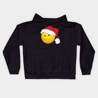 Santa Smiley Face Emoticon Kids Hoodie